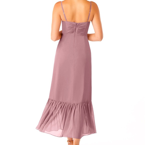 Azazie Justina A-Line Sweetheart Neckline Chiffon Ankle-Length Dress - Picture 2 of 14